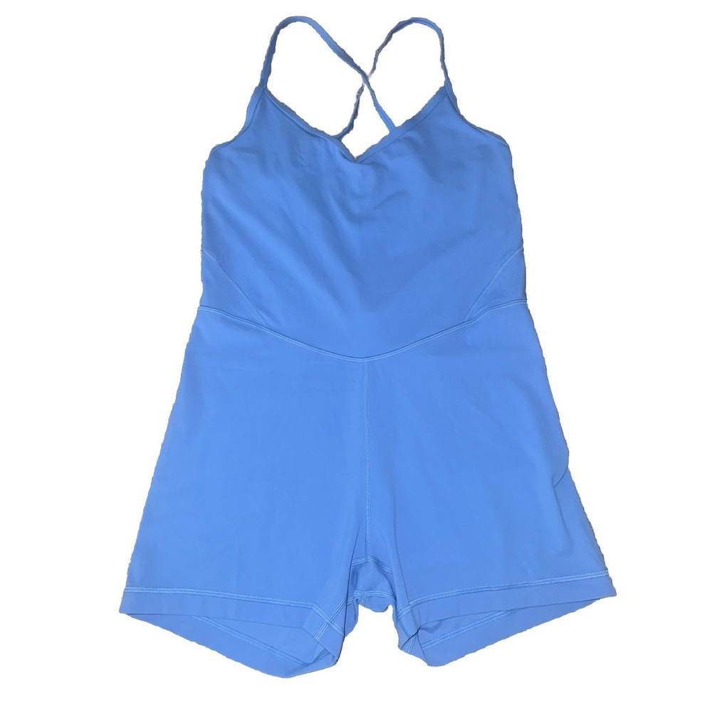 Lululemon Align Cross‎ Back Bodysuit Size 12 Pool Blue NWT